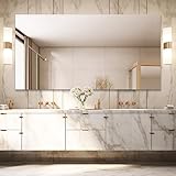 Mirrorons Large Mirror 72' x 36', Modern Rectangle Bathroom Mirror with Frameless Polished Edge, Hangs Horizontally or Vertically. Upgraded Shatterproof Bathroom Mirrors for Wall.