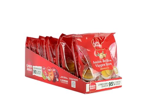 Capricho Andaluz - Aceite de Oliva Virgen Extra 10 Bolsas de 10 Unidades en Monodosis de 10 ml, Porciones Individuales con Envasado Práctico para Llevar