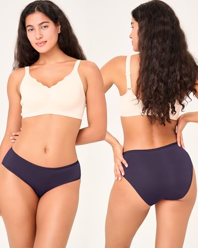 Image of BAMBOO COOL Womens Underwear Breathable Moisture-Wicking Briefs Hipster Ladies Panties, 5-Pack