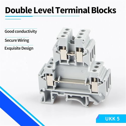 Bloques de terminales UKK-5 de tornillo para organizar cuadros eléctricos compactos, 10 uds 5