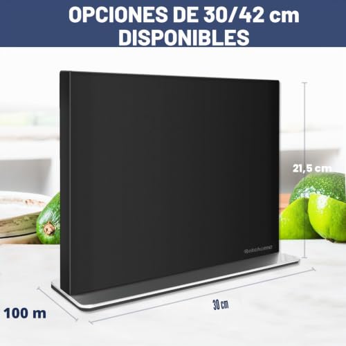 Soporte magnético de acero inoxidable 304 negro premium de 30 cm para chef 4