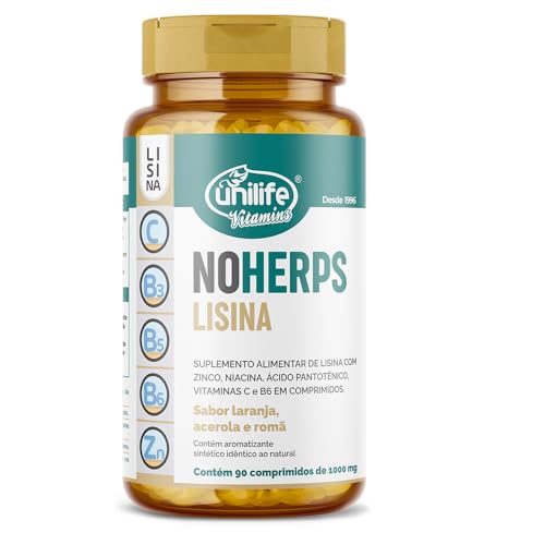 Lisina 1200 Mg Unilife No Herps Vitamina C B6 Zinco L Lysine