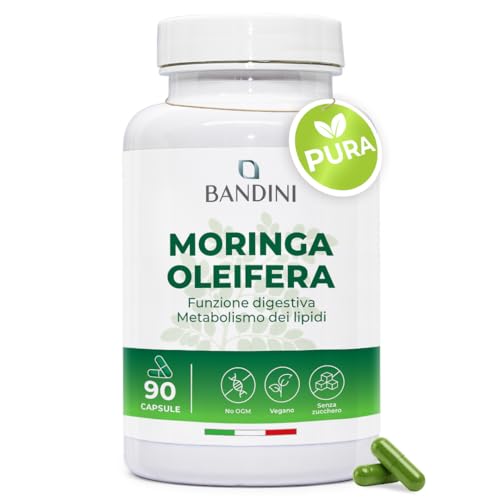 Bandini® Moringa Oleifera, Integratore Naturale Ricco di Vitamine, Minerali e Antiossidanti – Supporto Superfood per Energia ed Equilibrio Quotidiano – 90 Capsule 100% Vegane e Senza OGM
