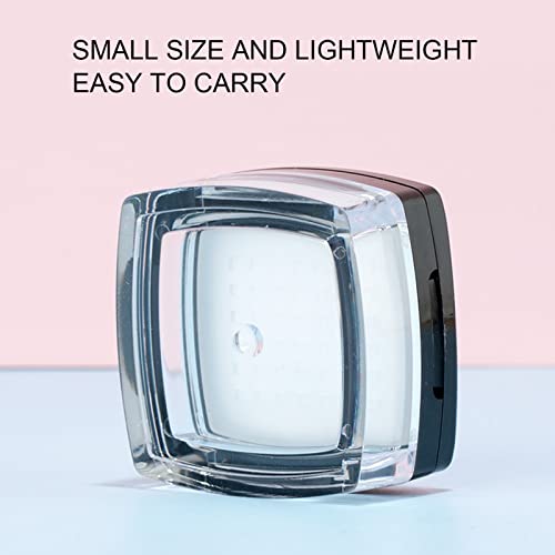 Leere Nachfüllbare Puderdose, Schwarzer Puff-Spiegellöffel, Separate Aufbewahrungsbox für Loses Make-up-Puder, Damen-Make-up-Zubehör für Reisen und Den Täglichen Gebrauch