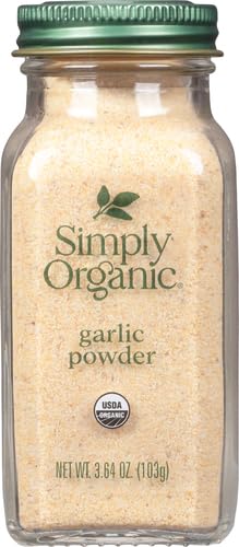 Image of Simply Organic Garlic Powder, 3.64-Ounce Jar, Pure A-Grade Organic Garlic, Dried & Ground, Kosher, No ETO, Non GMO, 3.64 Ounce (Pack of 12)