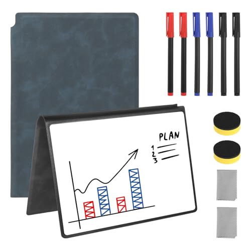 2 Stück Mini Whiteboard A5 Whiteboard Klein Tragbar Abwischbares Mini Whiteboards mit Stifte Tuch und Radiergummi für Büro Schule Zuhause Schreibtisch
