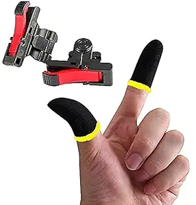 AESOPIAN Anti-Slip Thumb Sleeve, Slip-Proof Sweat-Proof Professional Touch Screen Thumbs Finger Sleeve with Trigger for All Mobile Phone Game Gaming Gloves (1 Pair) [video game] [video game]