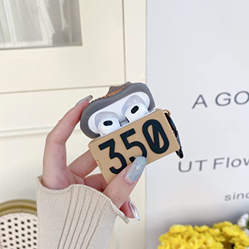 Ponnky For Airpod Pro Generation Case Shoe Box, 3D Creative Sports Shoes Cute Cartoon Funny Fun, Soft Silicone Skin Keychain Ring For Girls Boys Teens Men Case For Airpods Pro Gen 2021(350 Brown) #TOP2