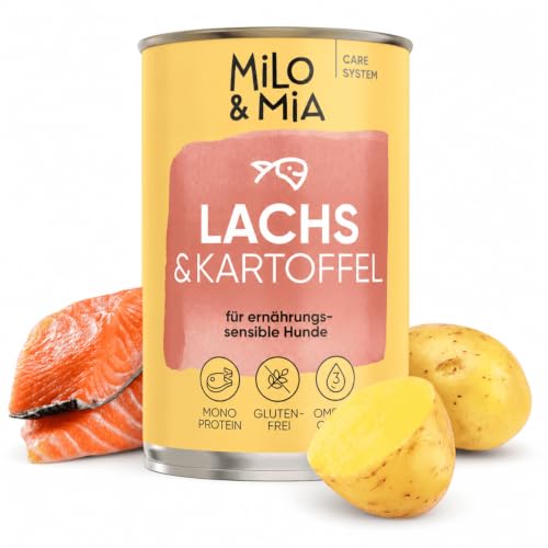 Nassfutter für Hunde mit Lachs & Kartoffel, 24 x 400 g, getreidefrei
