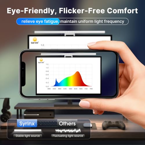 Image of Syrinx Monitor Light Bar for Home Office & Gaming, Eye-Caring Computer Monitor Lamp, No Glare Screen Light, CRI95+, Stepless Brightness & Color Temp Adjustment, USB Powered, for Flat & Curved Monitors