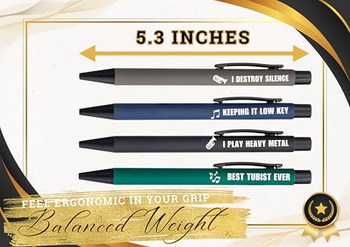 InnoBeta Tuba Gifts, Ballpoint Pen Set of 4, Gift Ideas for Tuba Players on Birthday, Christmas