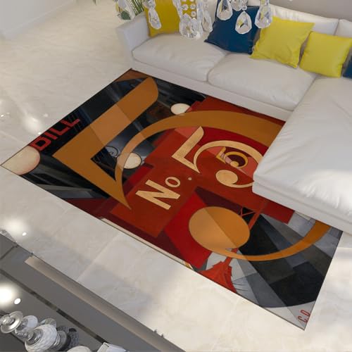 Tapis Charles Demuth or géométrique haut de gamme 80x150
