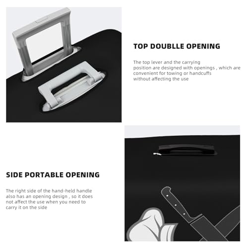 Travel Luggage Cover Skull Knife Chef Hat Fashion Washable Baggage Suitcase Protector Fit For Luggage X-Large4