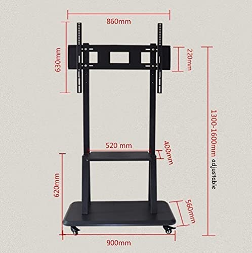 Soporte móvil para TV universal con ruedas y 2 estantes miniatura 2