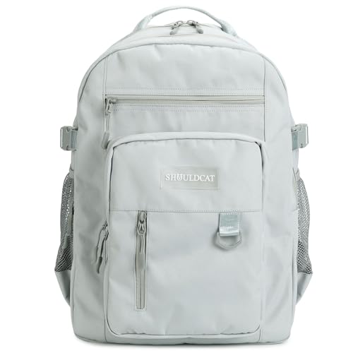 HANXIUCAO Mochilas escolares para adolescentes, mochila grande con compartimento para laptop, para niñas y mujeres, bolsas de libros, universidad, escuela secundaria, Mochila escolar gris, L, Classic