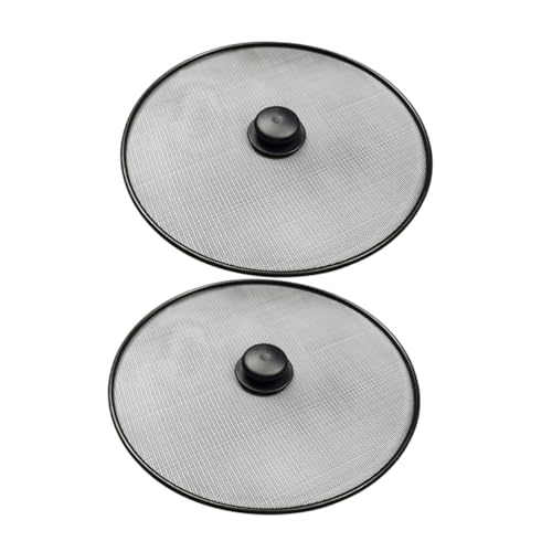COLLBATH 2 Pcs Kitchen Splash Guard Mesh Splatter Screen Oil Grease Shield for Frying Pan Cooking Protection for Home Kitchen Fits Various Cookware