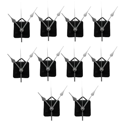 Dytabepl 10 Set Uhrwerk für Wanduhr, DIY Leiser Bewegungsmechanismus Spindelzeiger-Sets, Quarz Uhrenwerk Lautlos, DIY Uhrwerk Mechanismus Reparaturteil Uhr Kit zum Basteln