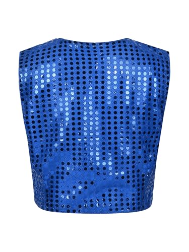 Kids Unisex Sparkly Sequins Vest Jacket Jazz Hip Hop Street Dance Party Performance Waistcoat2