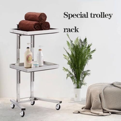 Carrello in metallo con ruote – Carrello portaoggetti in acciaio inox per cucina o salone di bellezza – organizer a 3 livelli