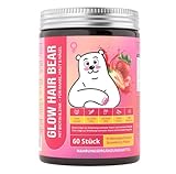 Biotin Gummies für Haare, Haut & Nägel, Haarvitamine mit 5000 µg Biotin, Zink, Vitamine B6, C, E, Folsäure unterstützt Haarwachstum & Hautbild vegan & lecker – TRUEBEARS GLOW HAIR BEAR 60 Stück