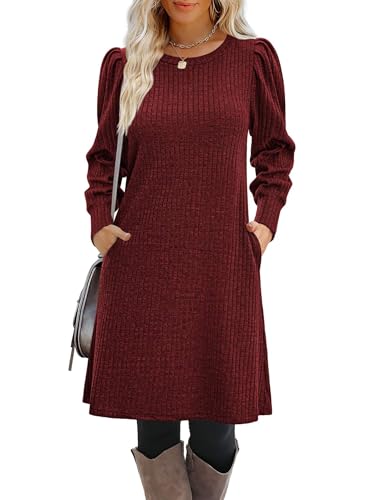 Image of Zeagoo Women Fall Winter Dress Knitted Pullover Dresses