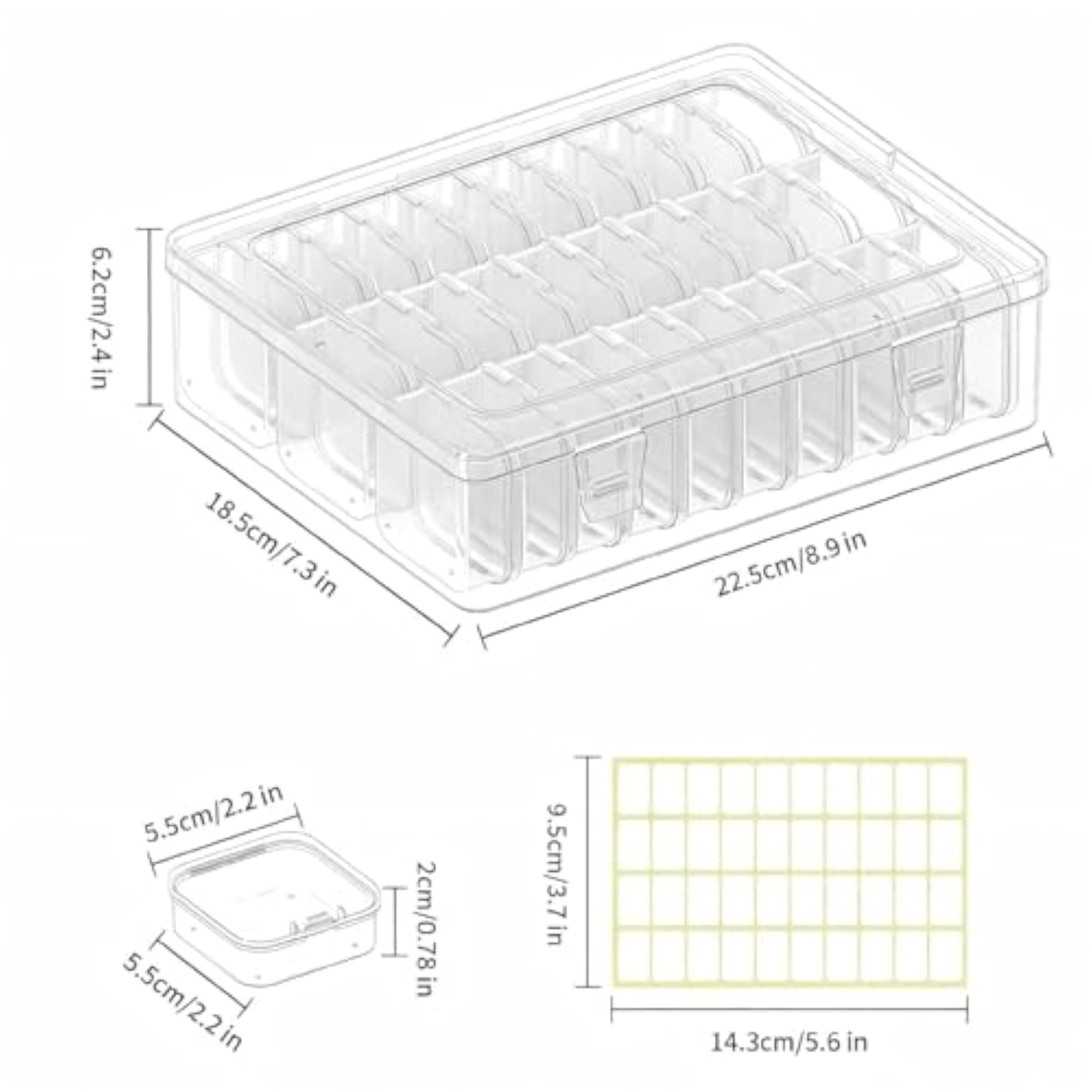 Transparent Multi-Compartment Jewellery Storage Box