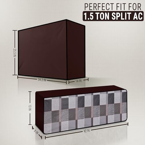 Image of Robustt 1.5 Ton Split AC Cover for Indoor and Outdoor Unit | Waterproof & Dustproof AC Covers with Sun Exposure and Rust Protection | Fabric