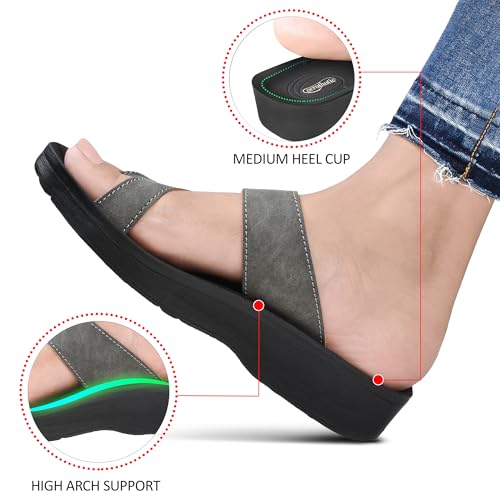 AEROTHOTIC Comfy Arch Support flip flops for women Split Toe Stylish Cushioned Strap with non-slip footbed Walking Dressy Sandals Indoor and Outdoor4