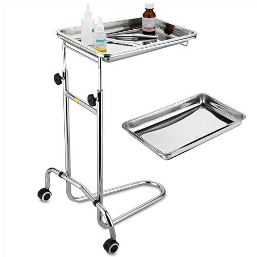 AW Mayo Stand with 2 Trays Adjustable Height 31