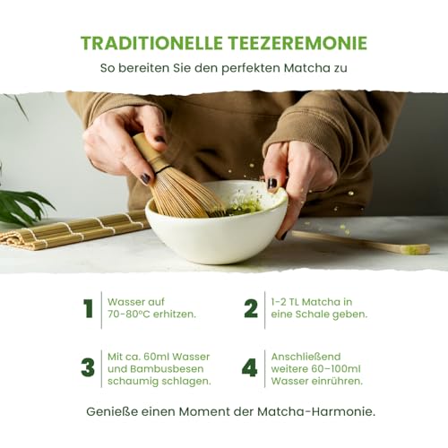 Ceremonial Matcha Pulver Monte Nativo (40g) - Perfekt für Matcha Tee, Latte & Smoothies - Grüner tee aus Japan - Zeremonie Qualität, in Metallbox - 100% rein, glutenfrei, fein gemahlen