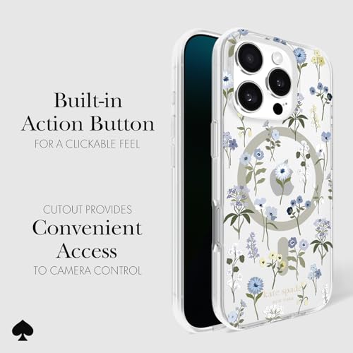 Image of kate spade new york iPhone 16 Pro Case - Precious Bloom | Compatible with MagSafe - Lightweight Designer Case for iPhone 16 Pro with Anti-Scratch Coating and Precious Bloom Design