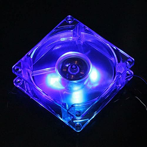 Ventilateur PC 80mm LED bleu 12V pour boîtier d'ordinateur de bureau - 6