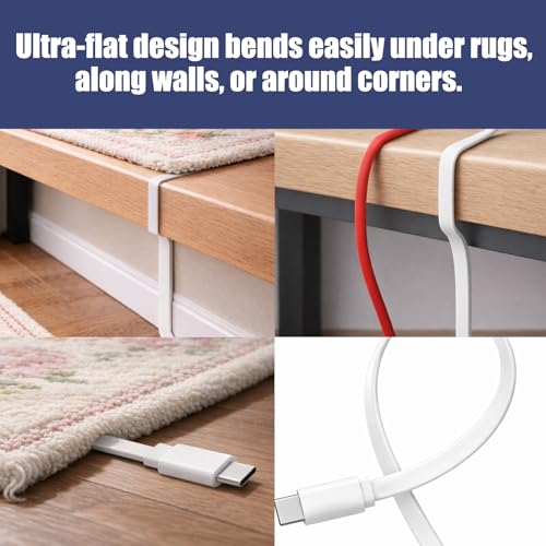 Image of 33FT USB C Extension Cable for CCTV WiFi Security Camera, Type-C Flat Charging Cord, Waterproof Power Supply Wire Compatible with Blink Mini 2 Blink Outdoor 4 Ring Indoor Cam Furbo 360,White