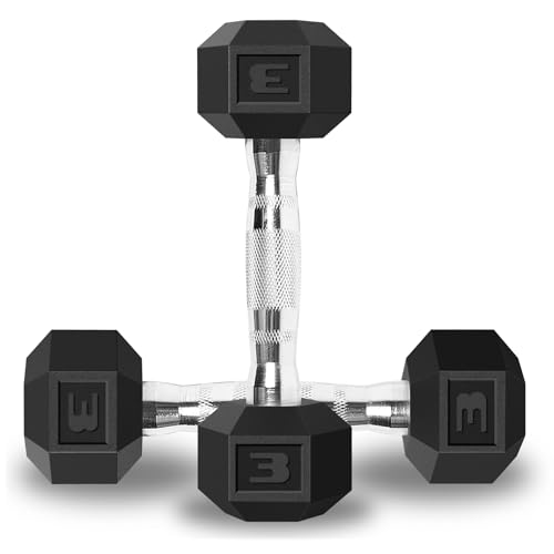 Balelinko Hex Dumbbell Set 3 lbs with Metal Handles