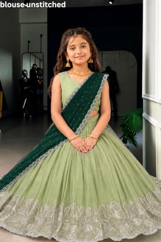 Image of Kids Lehenga Choli with Elephant Embroidery