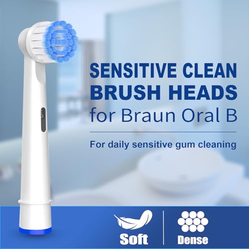 Pro Sensitive Gum Care Aufsteckbürsten kompatibel mit Oral-B Elektrische Zahnbürsten, 8er ultra-dünne Borsten Zahnbürstenkopf für sanfte Zahnreinigung, Weiß