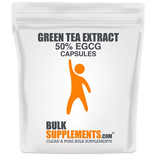 BulkSupplements.com Green Tea Extract 50% EGCG - Green Tea Extract Capsules - Green Tea Fat Burner - Green Tea Pills (100 Gelatin Capsules - 100 Servings)