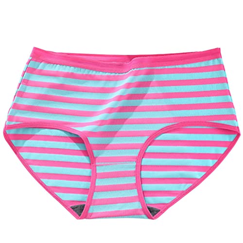 FZSWD Gestreifte Damenunterwäsche Baumwolle Hohe Taille Nahtlose Höschen Slips Plus Size Dessous für Damen Höschen Damen 2XL 3XL 4XL Cover
