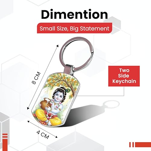 Image of Stylish Metal Keychains with Permanent Glossy Print - Inspirational Quotes & Spiritual Designs - Perfect Key chains for loved ones, Personal Use, Gifts & Return Gifts