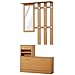 HOMCOM Conjunto de Muebles de Entrada Recibidor Pasillo Set de 3 Piezas Perchero Espejo Zapatero con Cajón 90x22x116cm Madera Marrón