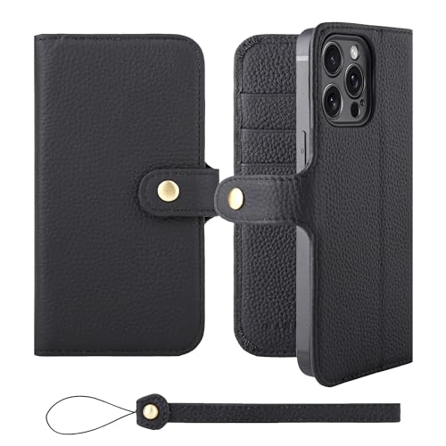 HANATORA for iPhone 15ProMax �P�[�X �蒠�^ �{�v �X�}�z�P�[�X �X�}�z �X�^���h �X�g���b�v �t�� �V�������N�J�[�t���U�[ �x���g���� �}�O�l�b�g�Ȃ� �u���b�N H0XB-15ProMax-Black �M�t�g �a���� ���� �j