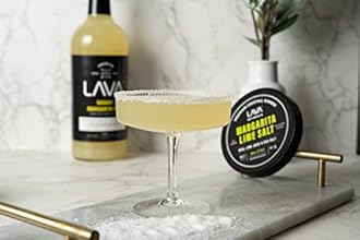 LAVA Premium Margarita Lime Sea Salt Cocktail Rimmer, All Natural Margarita Rimmer Sea Salt Rocks, Real Lime, Tart & Sour, No Silicon Dioxide, with Easy Screw-On Lid - 6oz