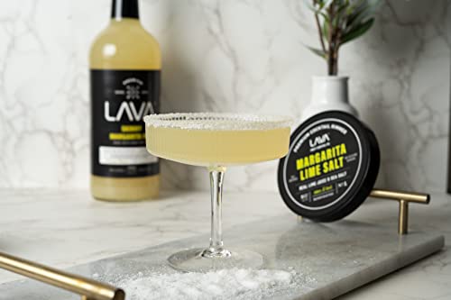 LAVA Premium Margarita Lime Sea Salt Cocktail Rimmer, All Natural Margarita Rimmer Sea Salt Rocks, Real Lime, Tart & Sour, No Silicon Dioxide, with Easy Screw-On Lid - 6oz