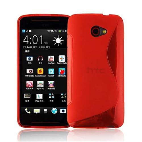 cadorabo Coque pour HTC Butterfly S en Rouge Cerise - Housse Protection Souple en Silicone TPU avec Anti-Choc et Anti-Rayures - Ultra Slim Fin Gel Case Cover...