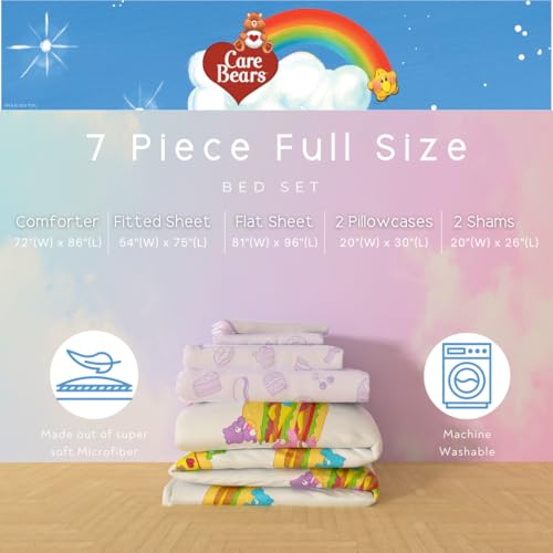 Image of Care Bears Food Snacks 7 Piece Super Soft Cozy Reversible Comforter and Sheet Set with Sham, Full, (Officially Licensed Product) By Franco Collectibles