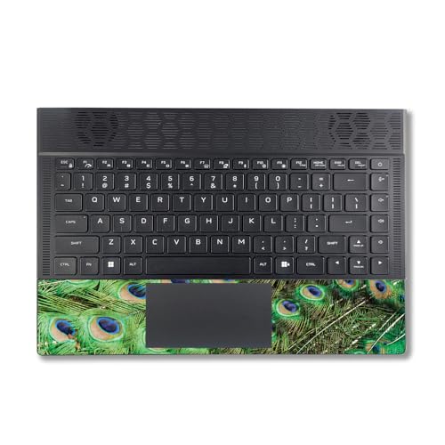 Image of MightySkins Carbon Fiber Skin Compatible with Alienware X14 R2 (2023) Full Wrap Kit - Peacock Pattern | Protective, Durable Textured Carbon Fiber Finish | Easy to Apply | Made in The USA
