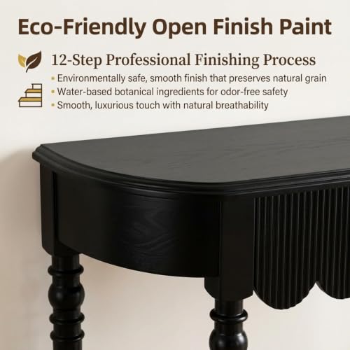 Consola recibidor de madera Walnut mesa de pasillo para espacios pequeños 4