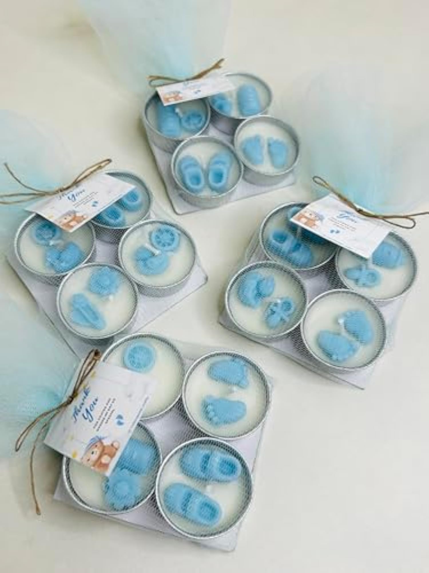 Baby Blue Birthday Tealight Candles Gift Set, Vanilla Scented