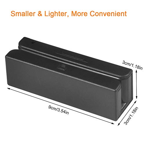 Nikou USB-Kreditkartenleser - 1 Pack 3 Tracks Mini Mag Hi-Co Swiper Kreditkartenleser, Magnetstreifen-Kreditkarten-Swipe-Reader MSR580