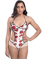 Xs and Os Women's Halter Neck Floral Print Teddies Lingerie (Free Size, Multicolor (Floral))